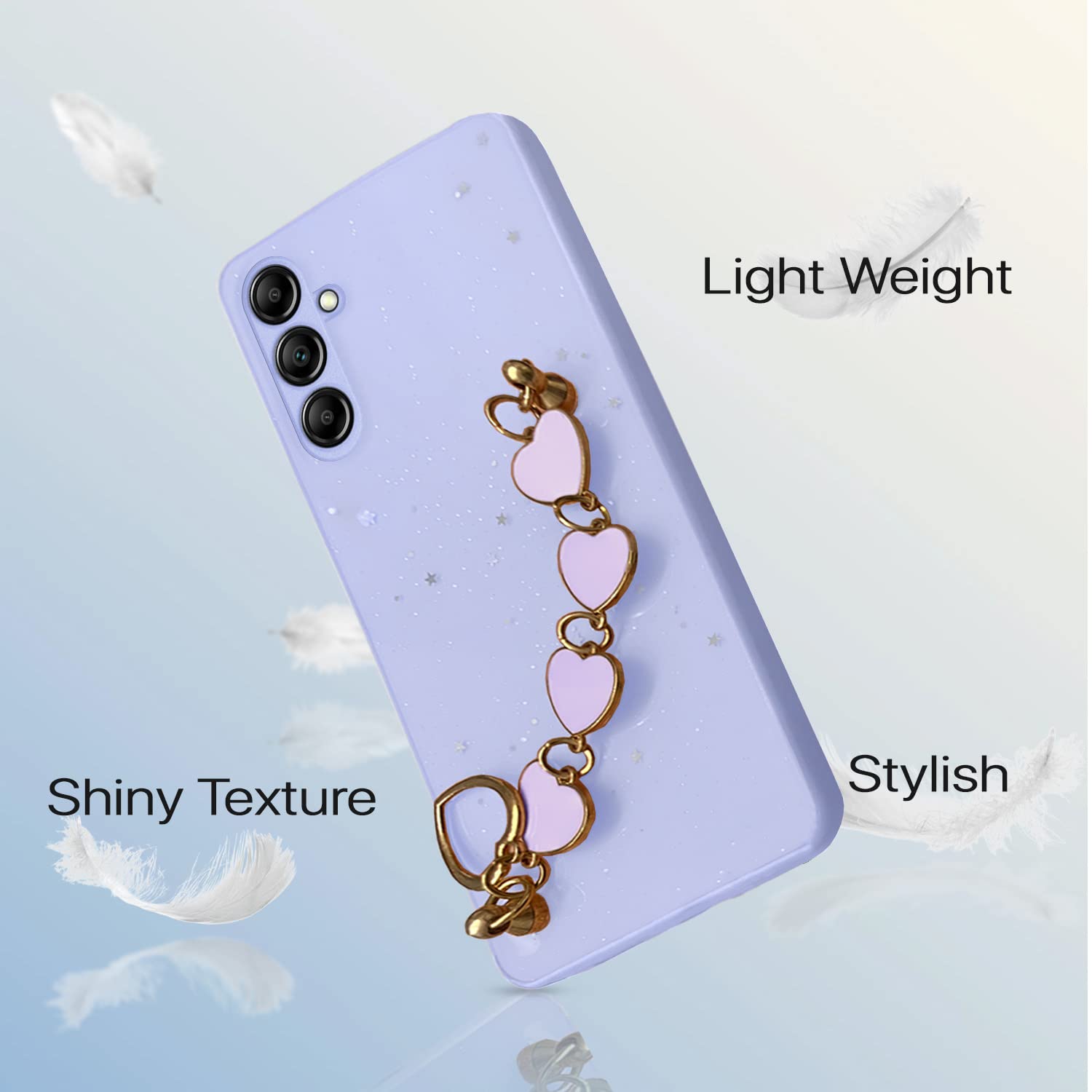 Pikkme Samsung Galaxy A14 5G Chain Back Cover (Purple)