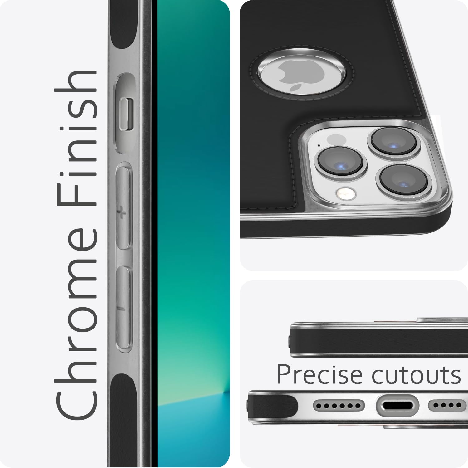 Chrome black Leatherback mobile cover for iPhone 13 Pro Max – Pikkme – photo 5