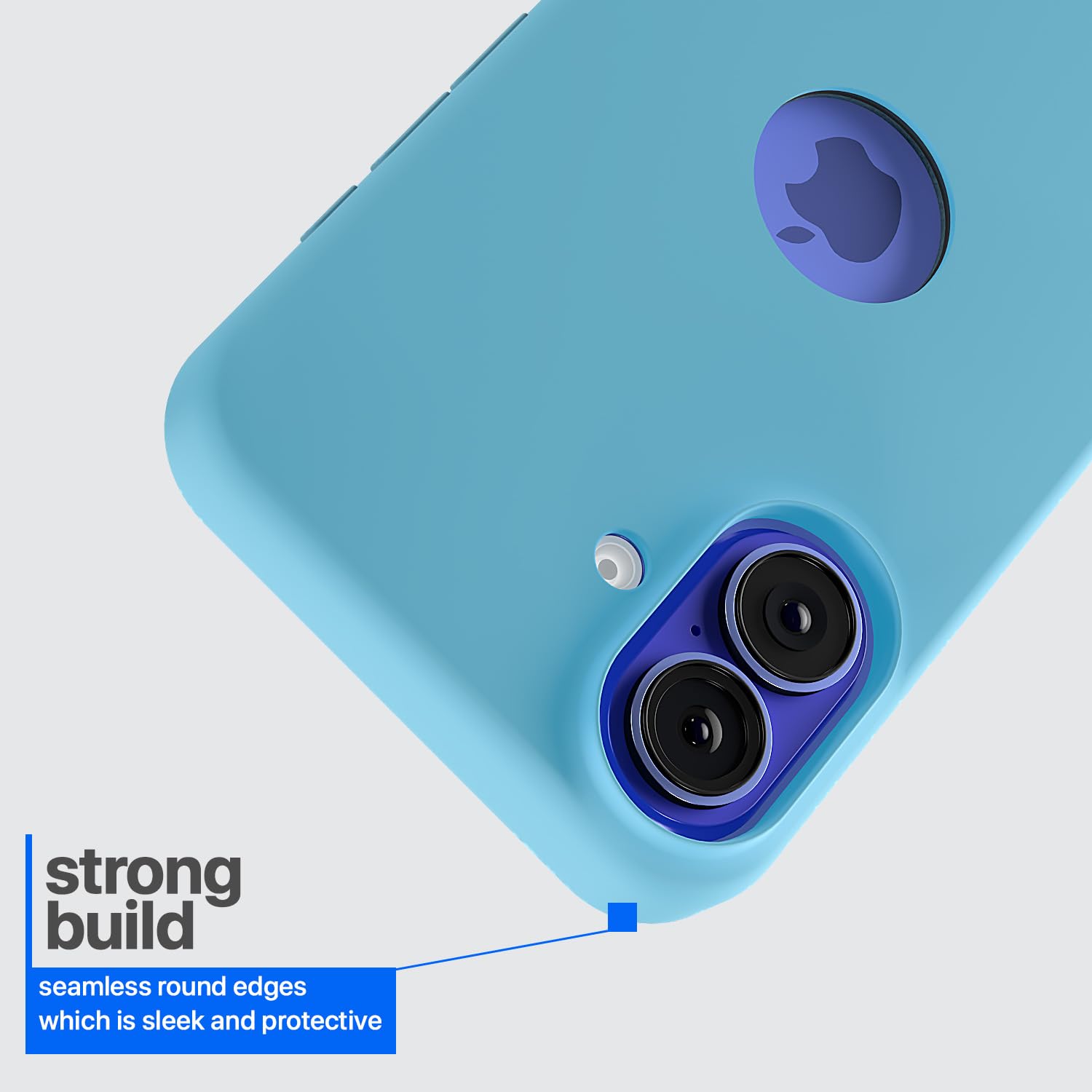 Pikkme iPhone 16 Plus Super Soft Silicone Back Cover (Sea Blue)