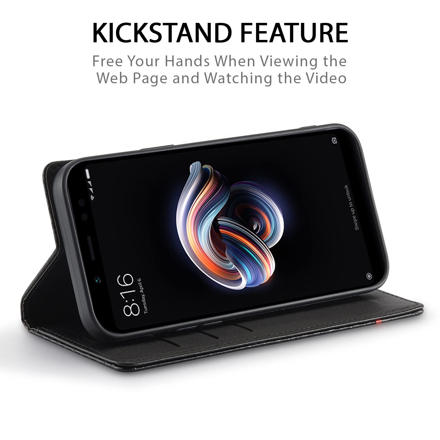 Pikkme black mobile flip cover for Redmi Note 5 Pro – photo 5