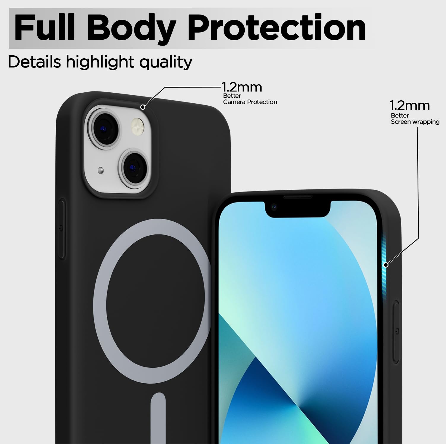 Black Soft Silicone mobile back cover for iPhone 13 – Pikkme – photo 2