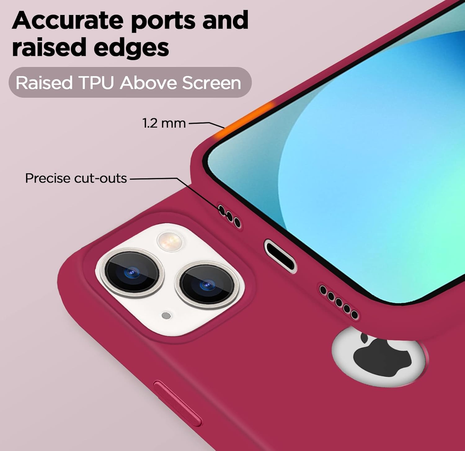 Pikkme iPhone 13 Mini Super Soft Silicone Back Cover (Rose Red)