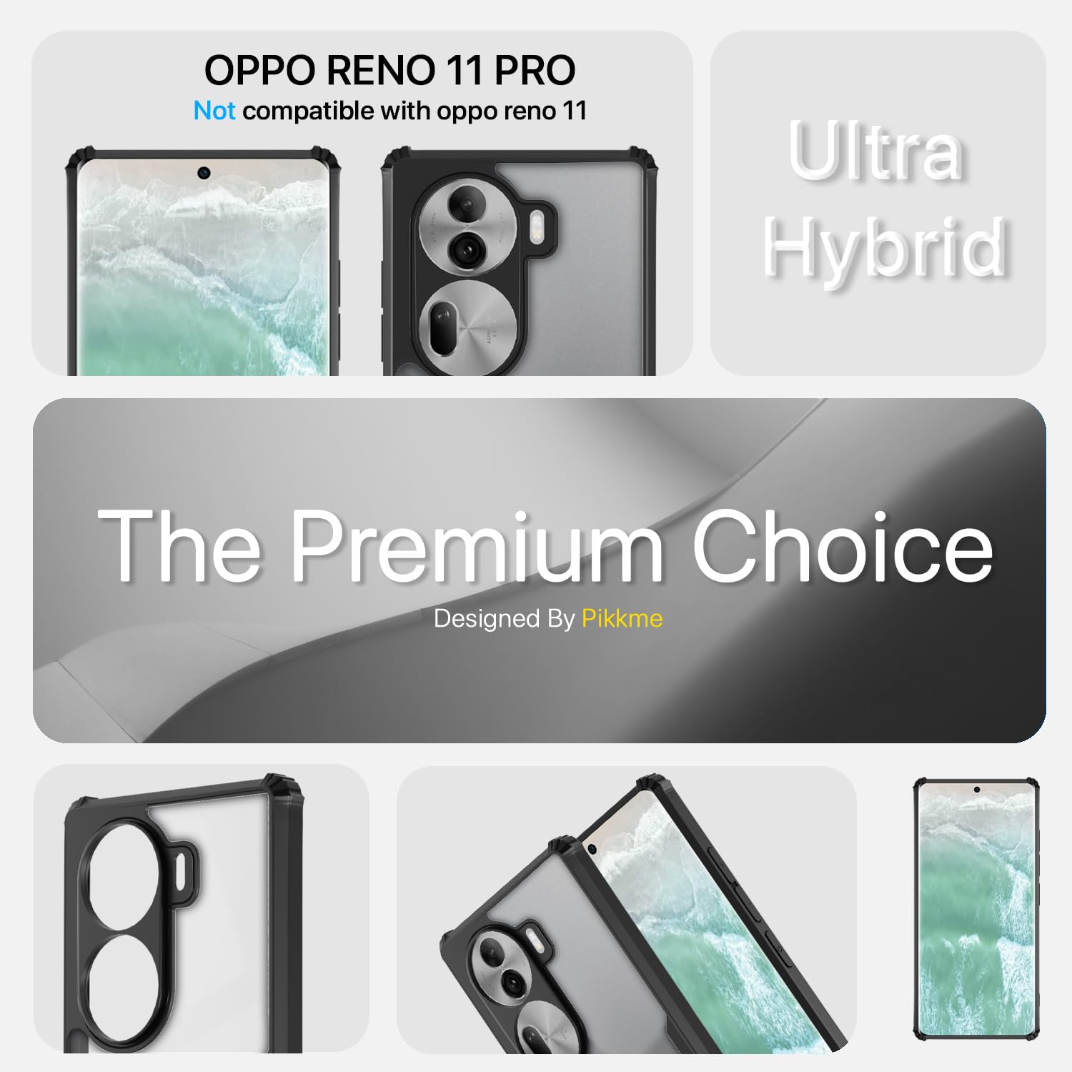 Pikkme Oppo Reno 11 Pro 5G Eagle Back Cover (Black)