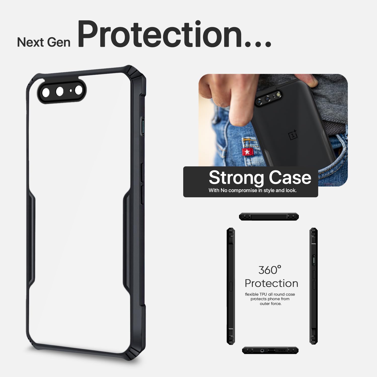 Pikkme OnePlus 5 Eagle Back Cover (Black)