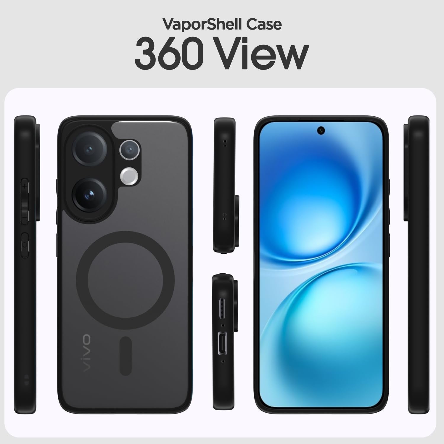 Vivo V60/T4 PRO/V60E 5G back cover in black smoke mag-safe by Pikkme – photo 2