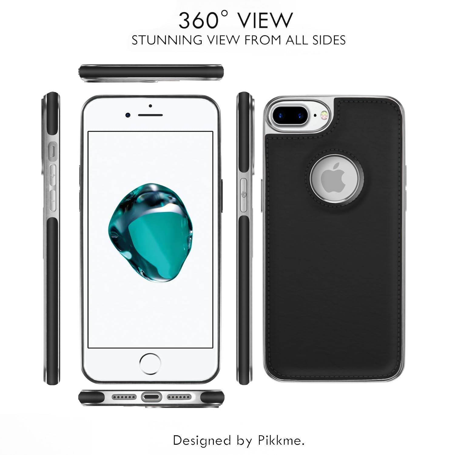 Chrome black Leatherback mobile back cover for iPhone 7 Plus/8 Plus – Pikkme – photo 3