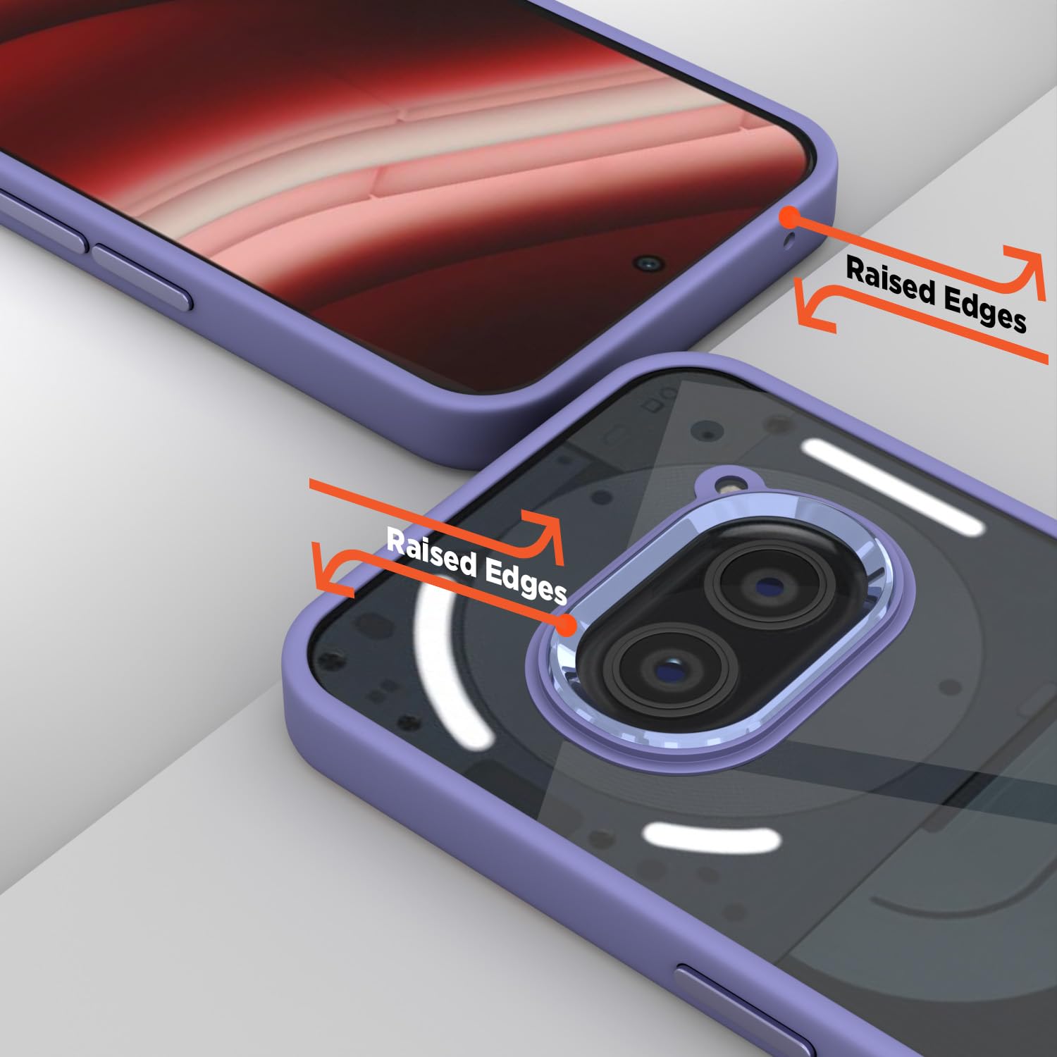 Pikkme Nothing Phone 2A / Nothing Phone 2A Plus Chrome Metal Ring Back Cover (Purple)