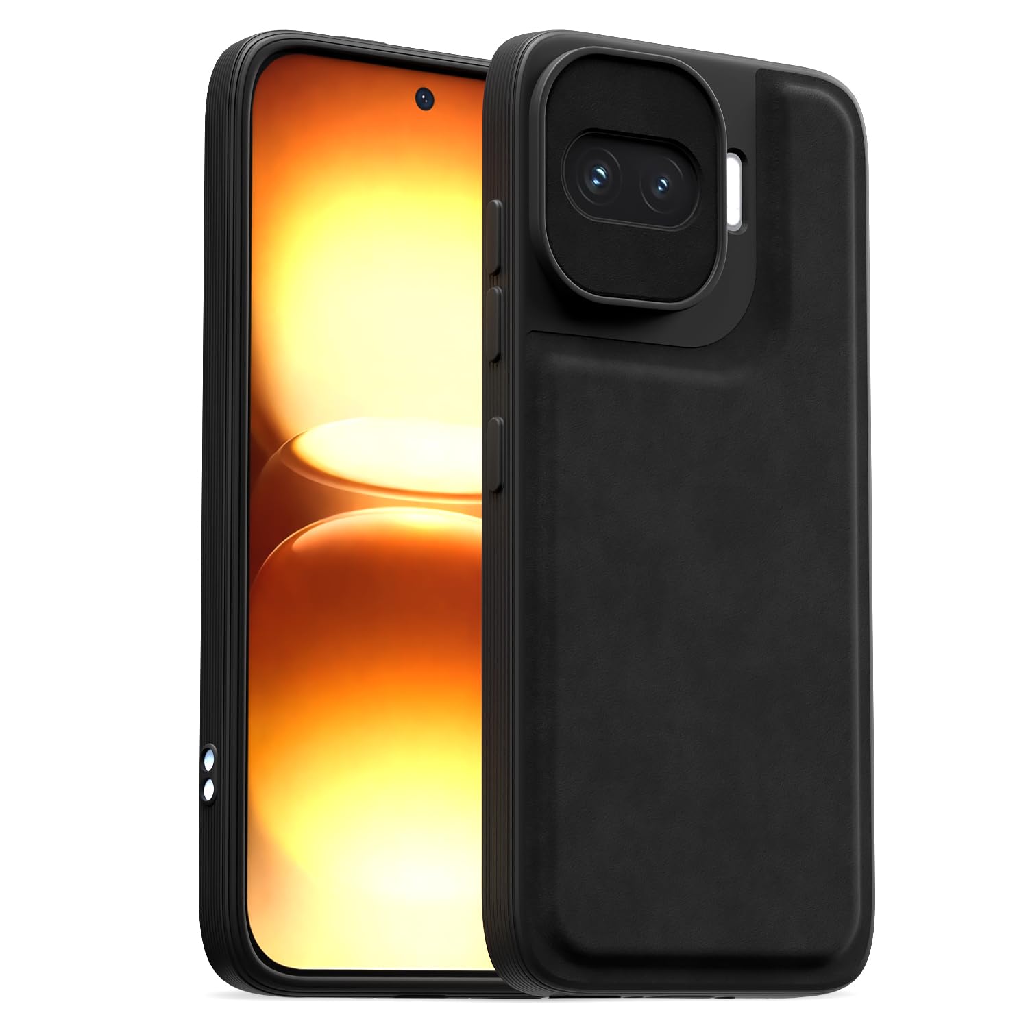 iQOO 15R 5G Leather mobile back cover in black by Pikkme