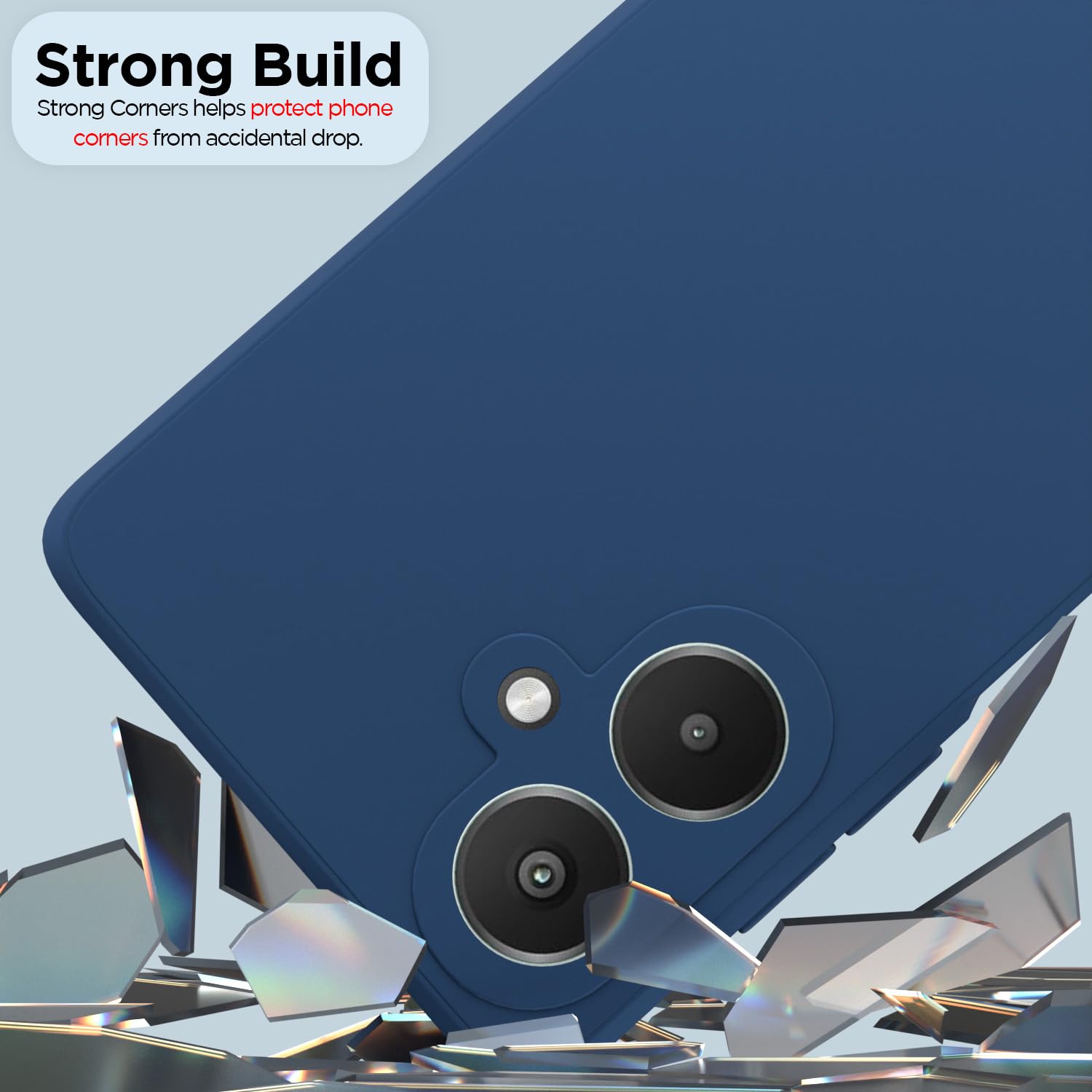 Pikkme Redmi 13C 5G Liquid Silicone Back Cover | Blue