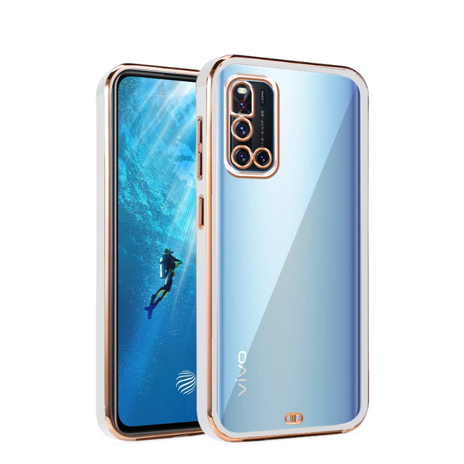 Pikkme white Chrome back cover for Vivo V19