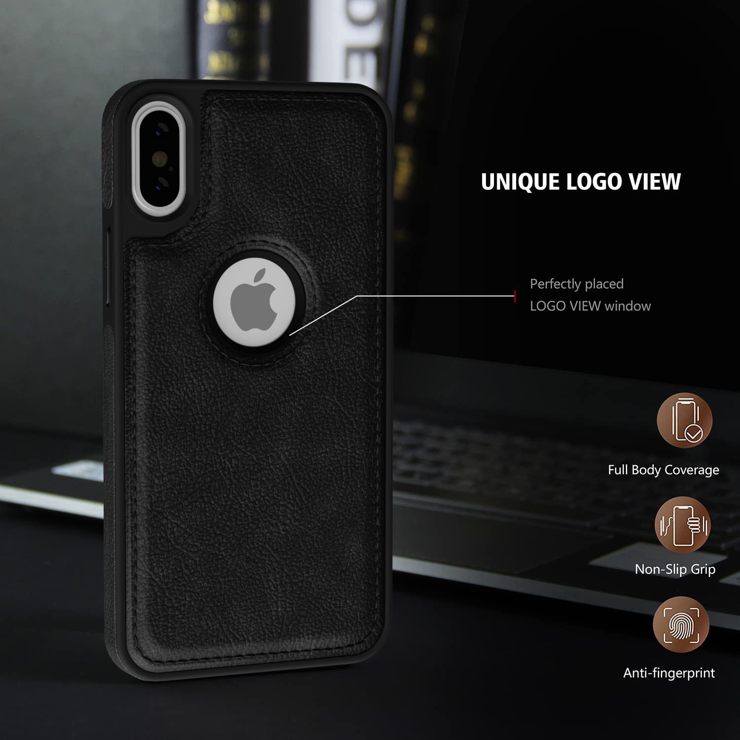 Pikkme iPhone Xs Max Flexible Pu Leather Back Cover | Black