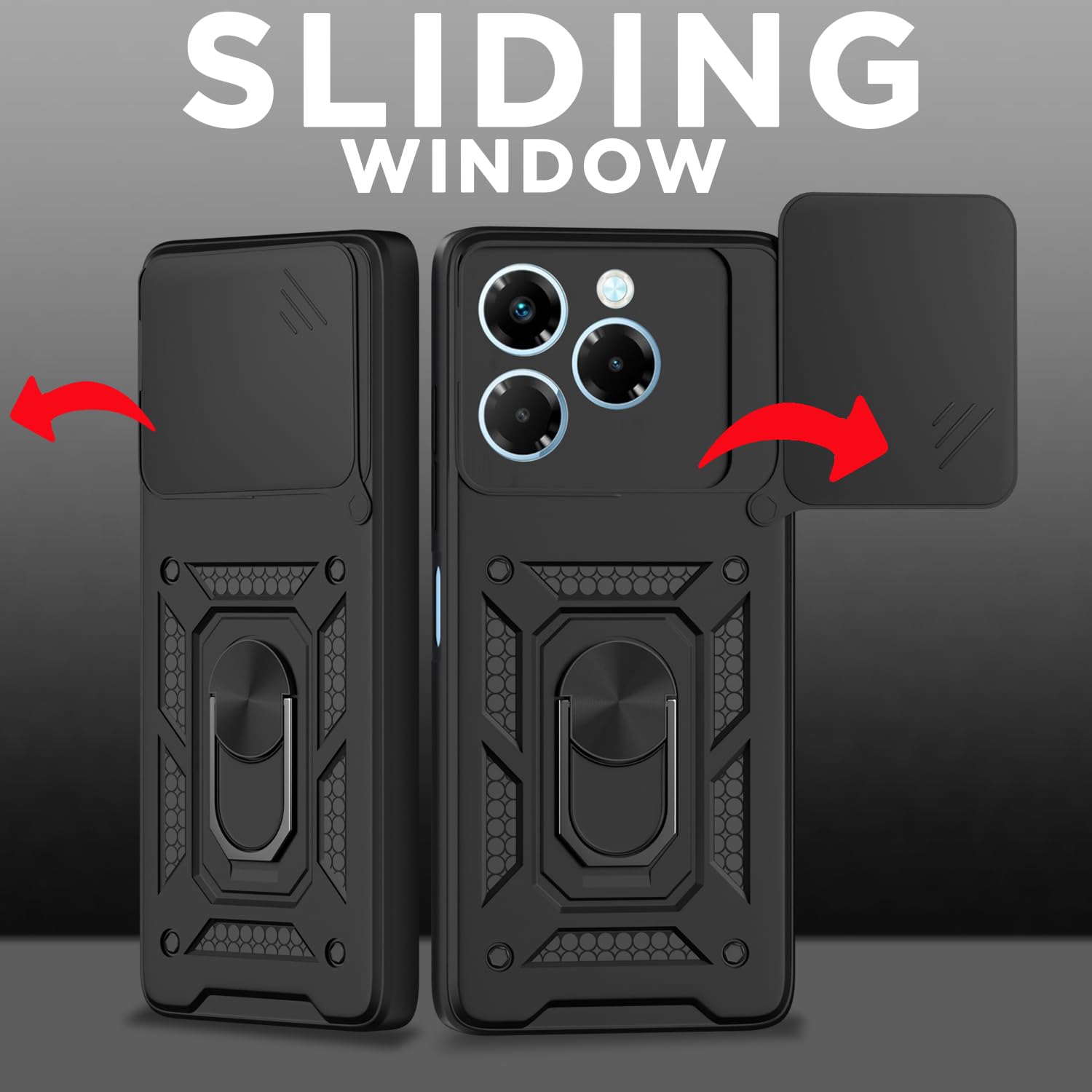 Pikkme black D10 Camera Shield mobile back cover for Infinix Note 40x 5G/360 – photo 2