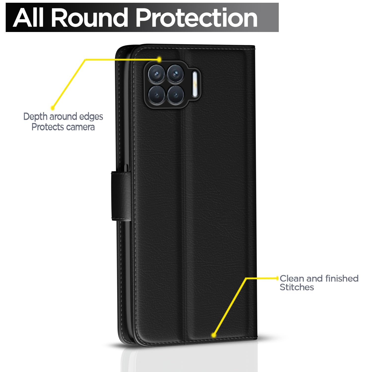 Black Wallet flip case for Oppo F17 Pro – Pikkme – photo 4
