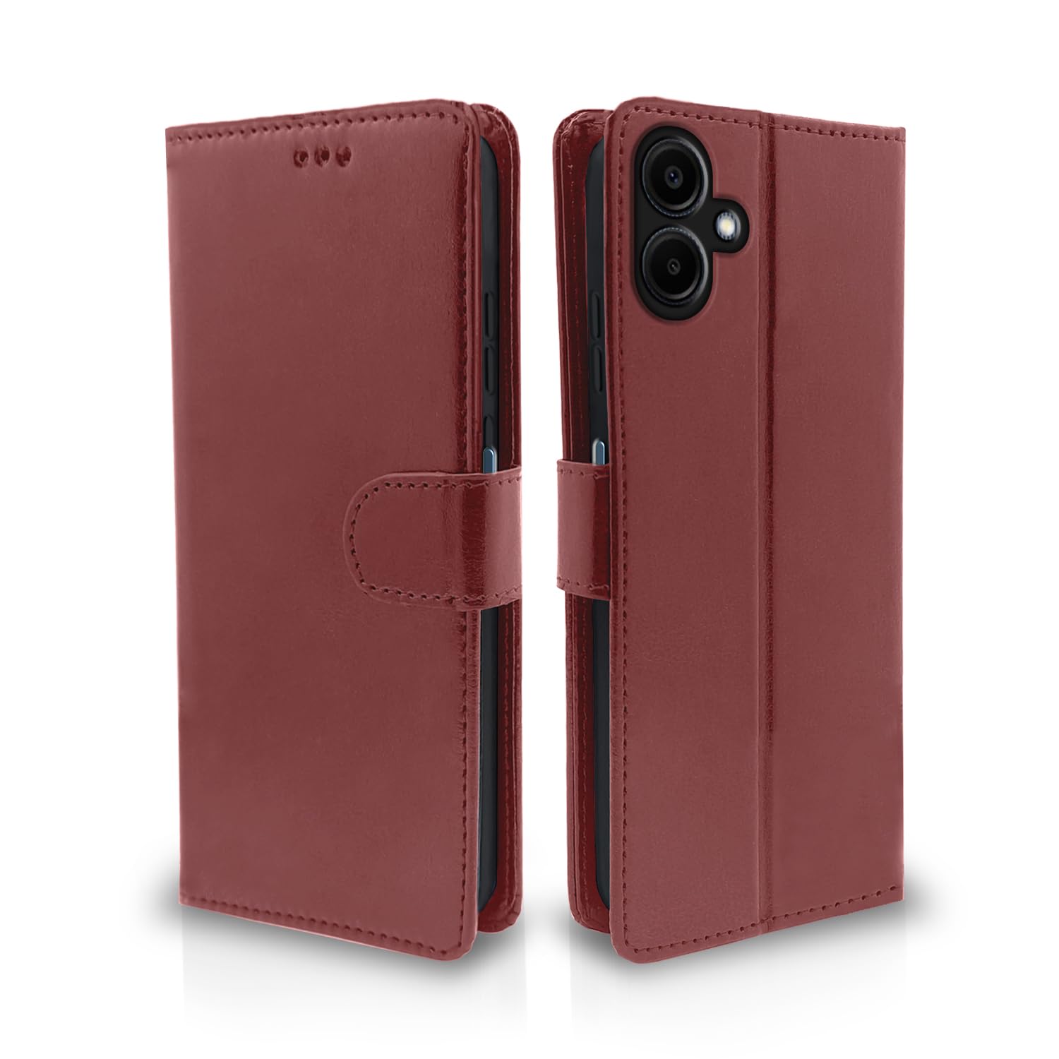 Samsung A06 Wallet wallet flip cover in brown by Pikkme