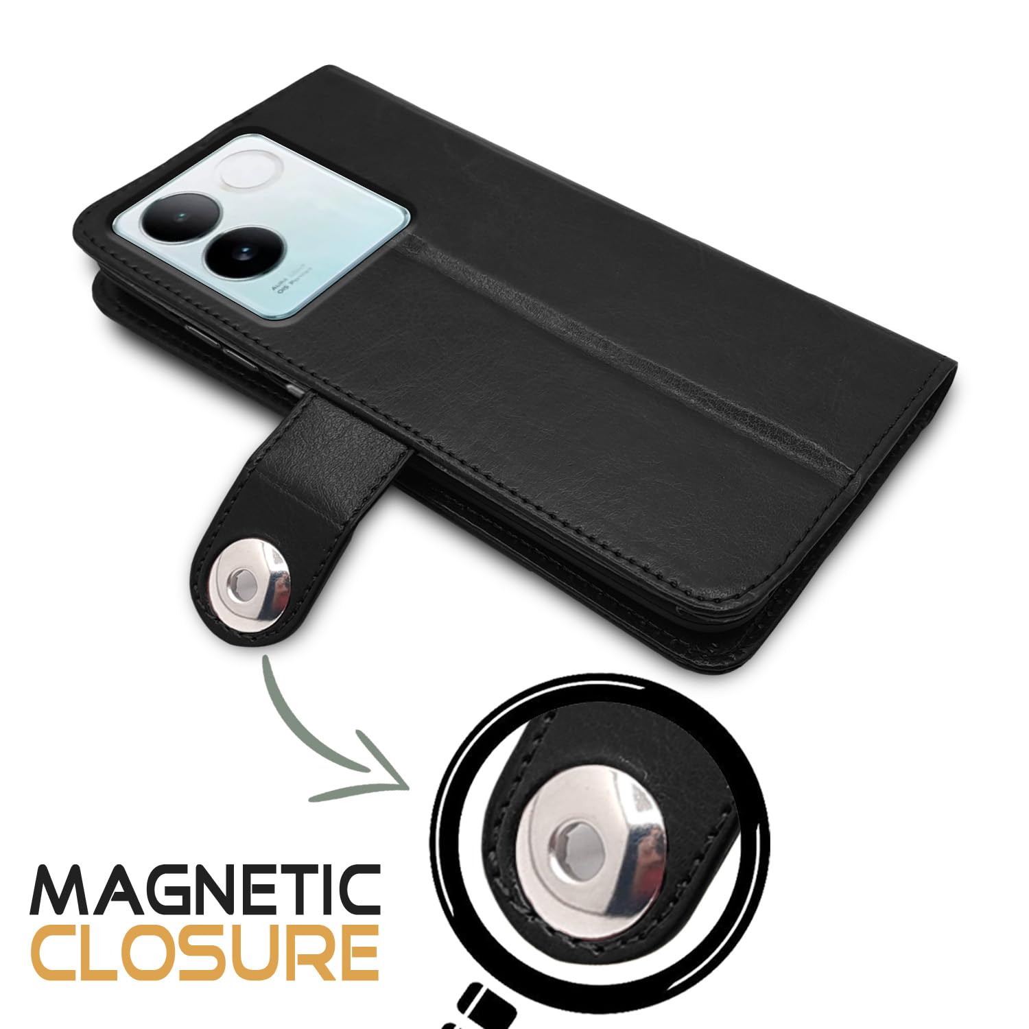 Vivo T2 Pro 5G mobile flip cover in black by Pikkme – photo 6