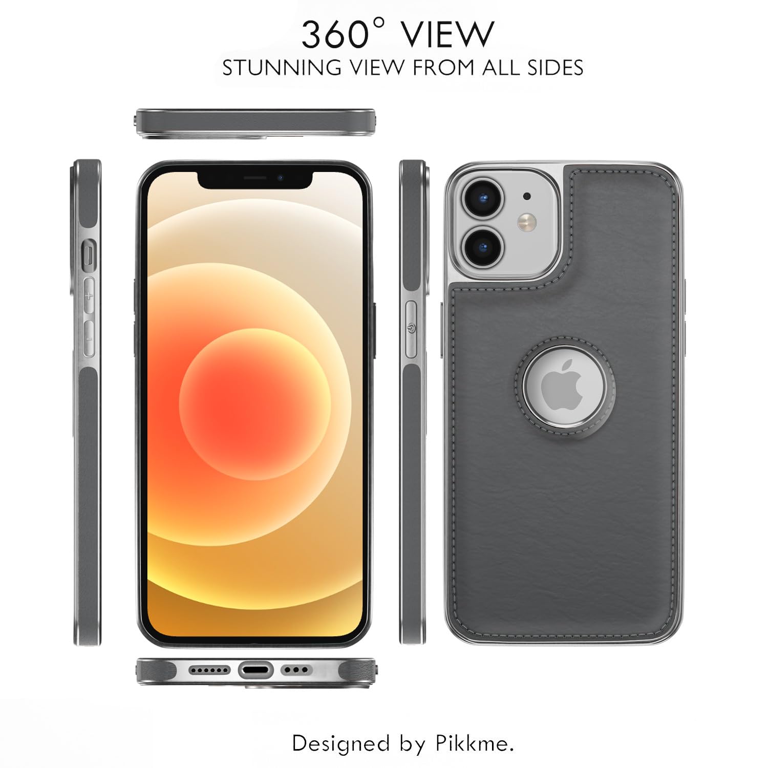 Pikkme iPhone 12/12 Pro Leatherback chrome gray phone cover – photo 2