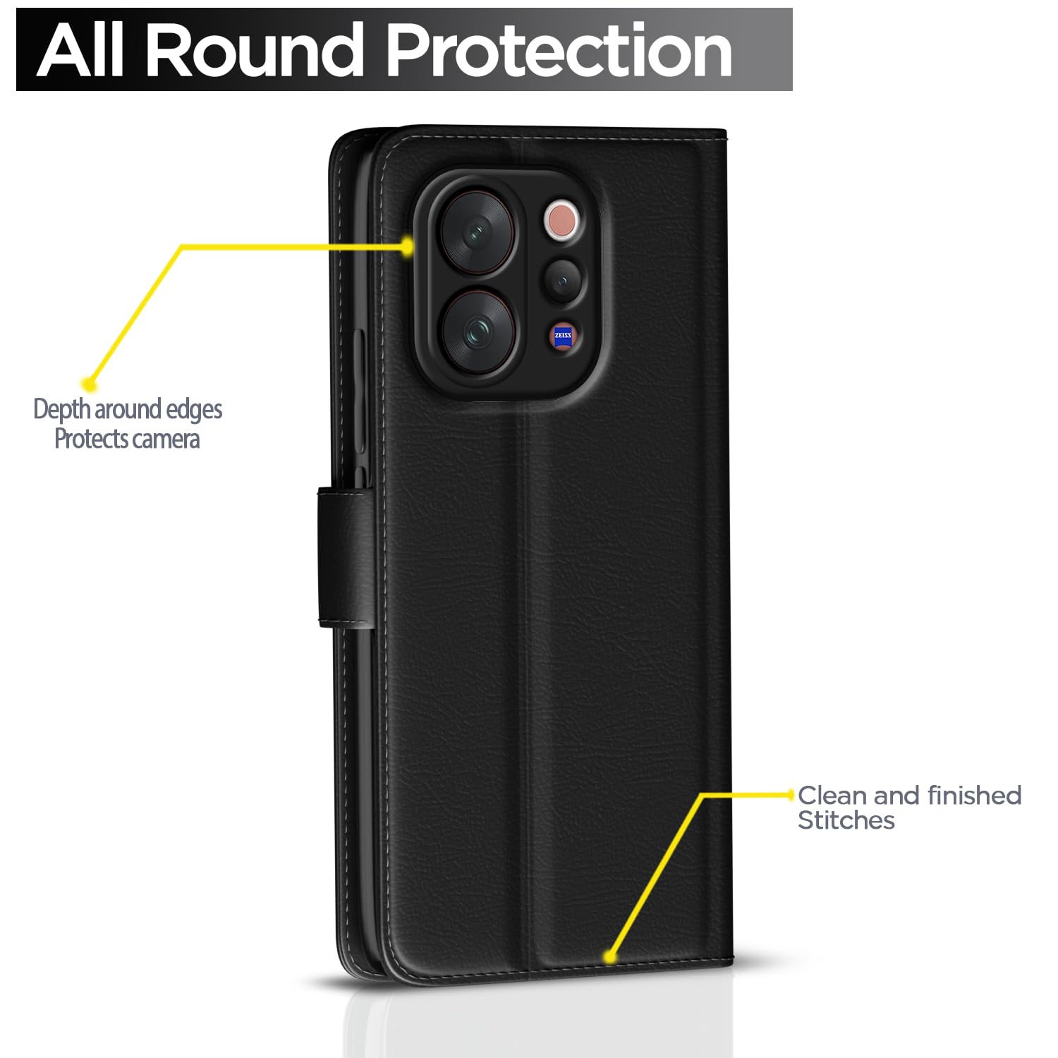 Black Wallet flip case for Vivo V70/V70 – Pikkme – photo 4