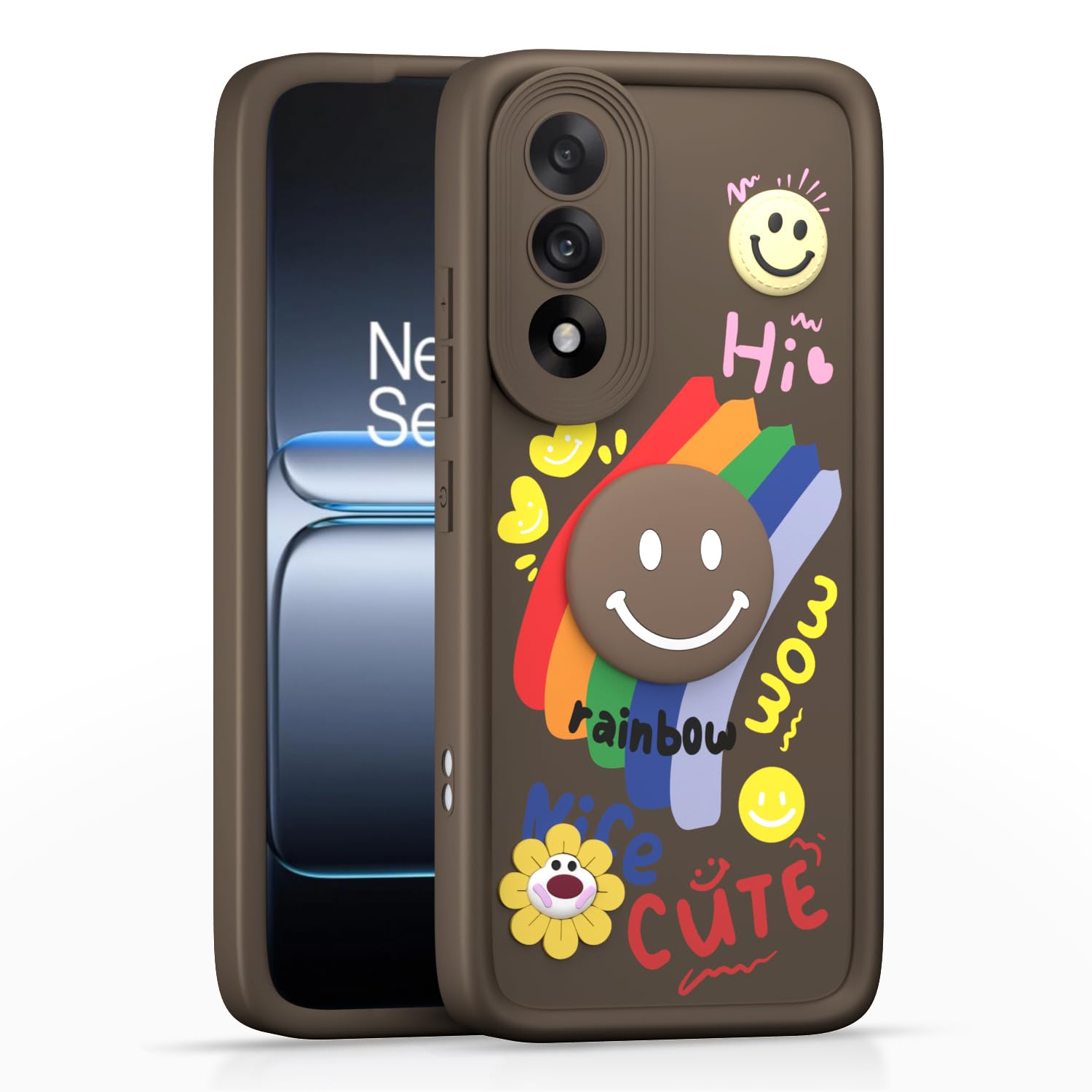 OnePlus Nord 5 5G Soft Silicone mobile cover in brown by Pikkme