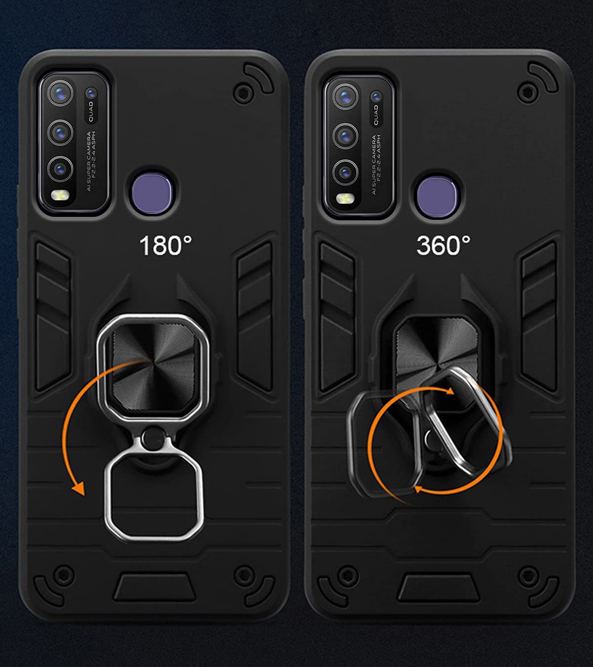 Pikkme Vivo Y50 D5 Tough Armor black phone cover – photo 3
