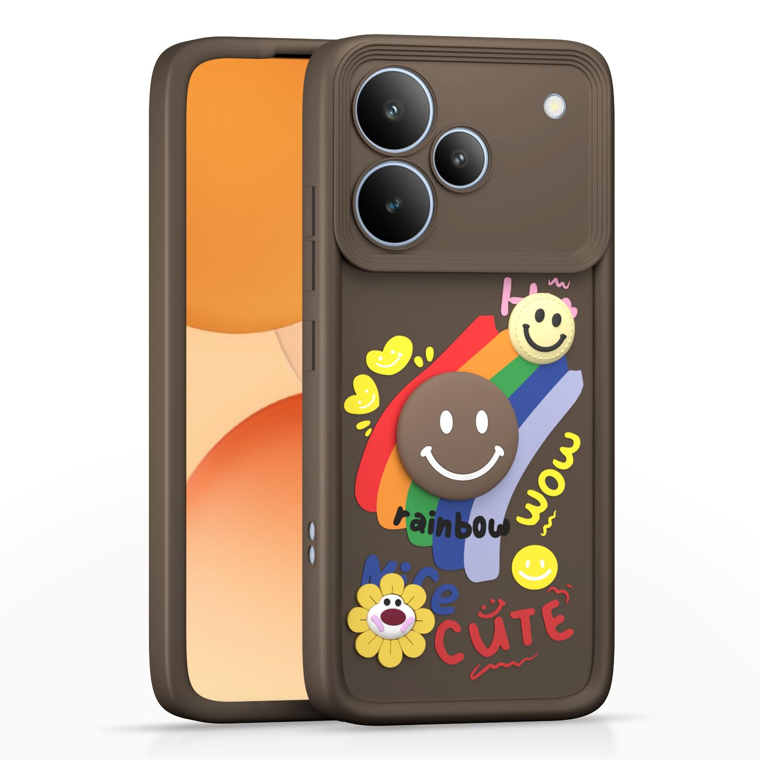 Realme P4 5G Soft Silicone mobile cover in brown by Pikkme