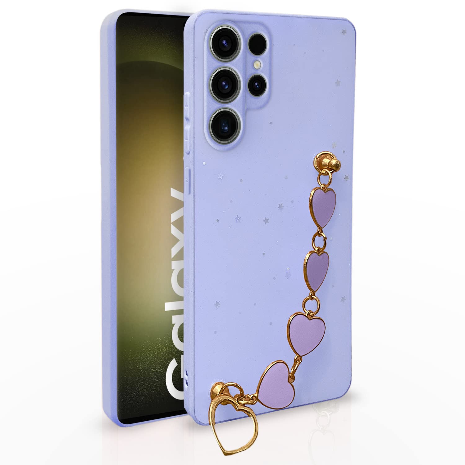 Pikkme Samsung Galaxy S23 Ultra 5G Chain Back Cover (Purple)