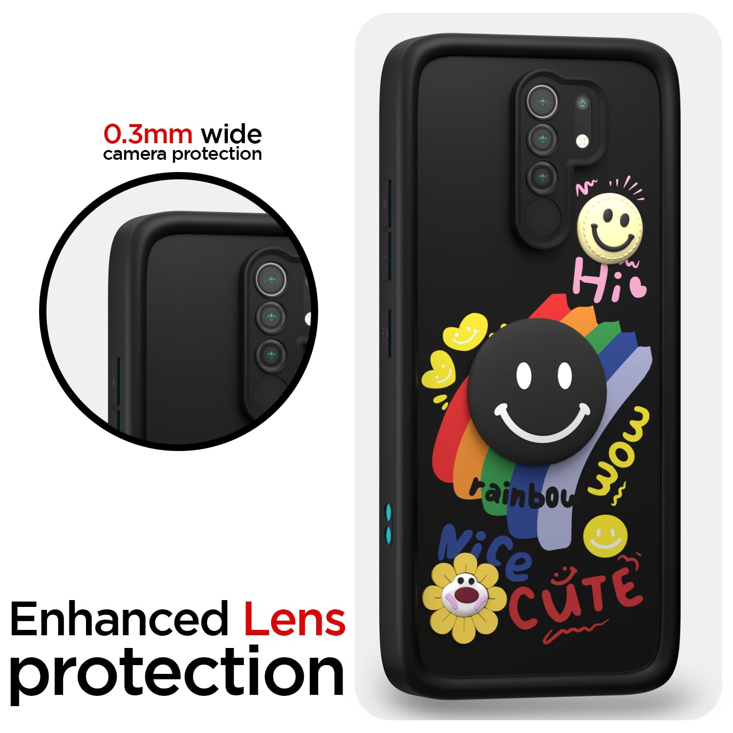 Redmi 9 Prime/Poco M2 back cover in black by Pikkme – photo 5