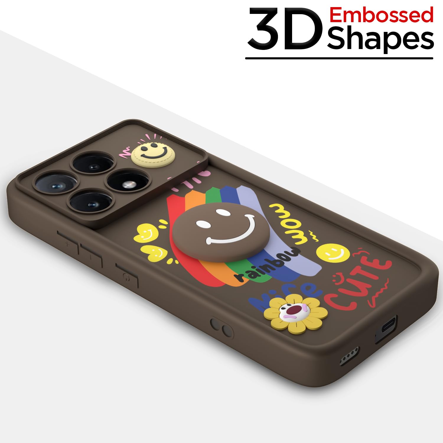 Pikkme Poco X6 Pro 5G Soft Silicone brown mobile back cover – photo 3