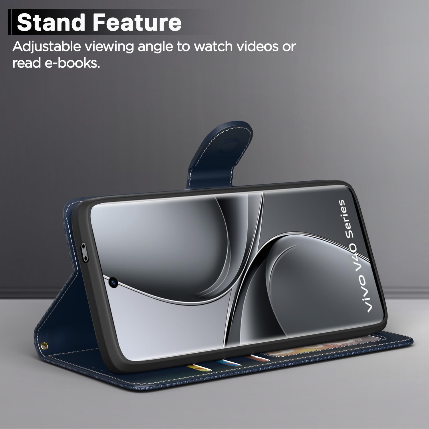 Blue Wallet mobile flip cover for Vivo V40/V40 Pro/T3 Ultra 5G – Pikkme – photo 3