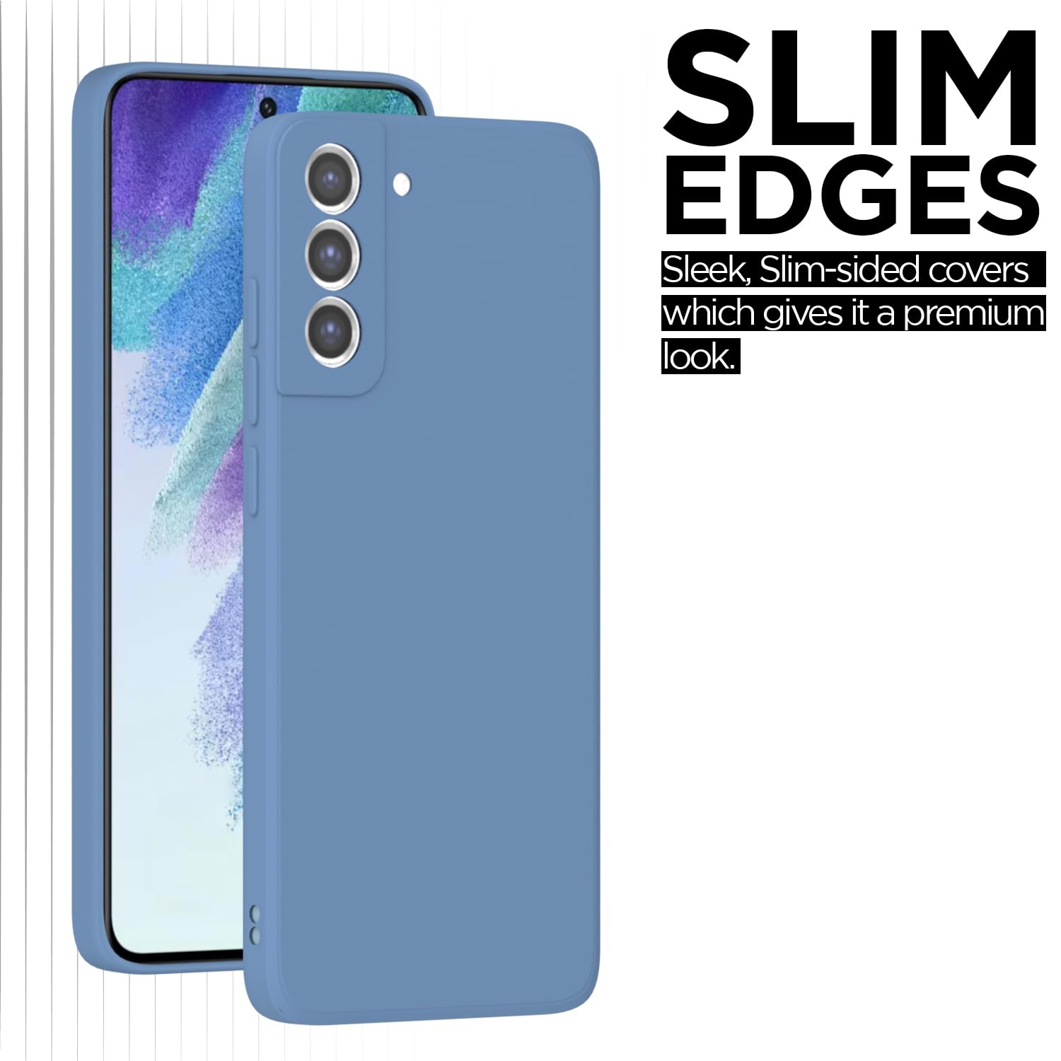 Pikkme Samsung Galaxy S21 FE 5G Soft Matte Silicone Shockproof Case (Aqua Blue)