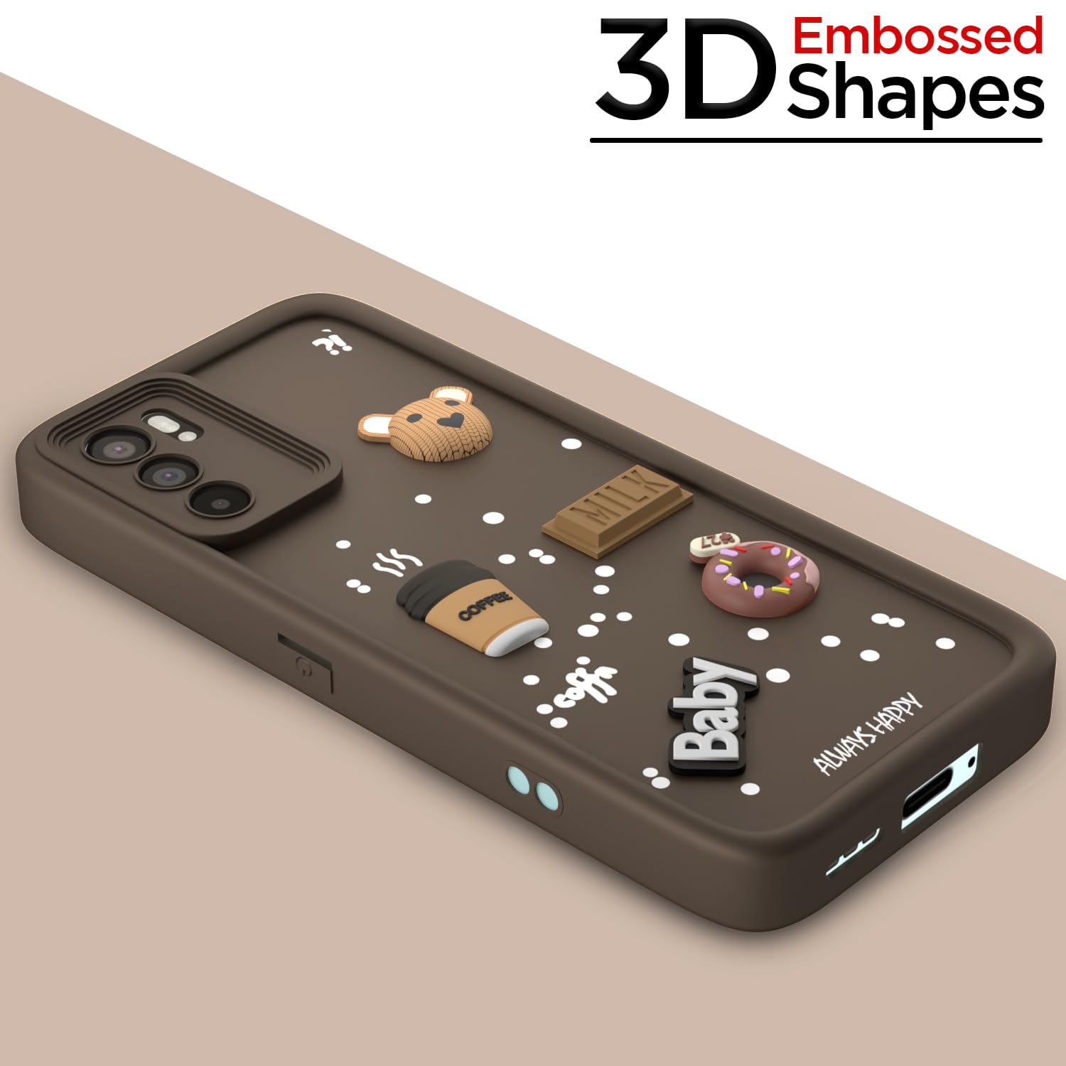 Oppo Reno 6 5G Silicone back cover in brown by Pikkme – photo 3
