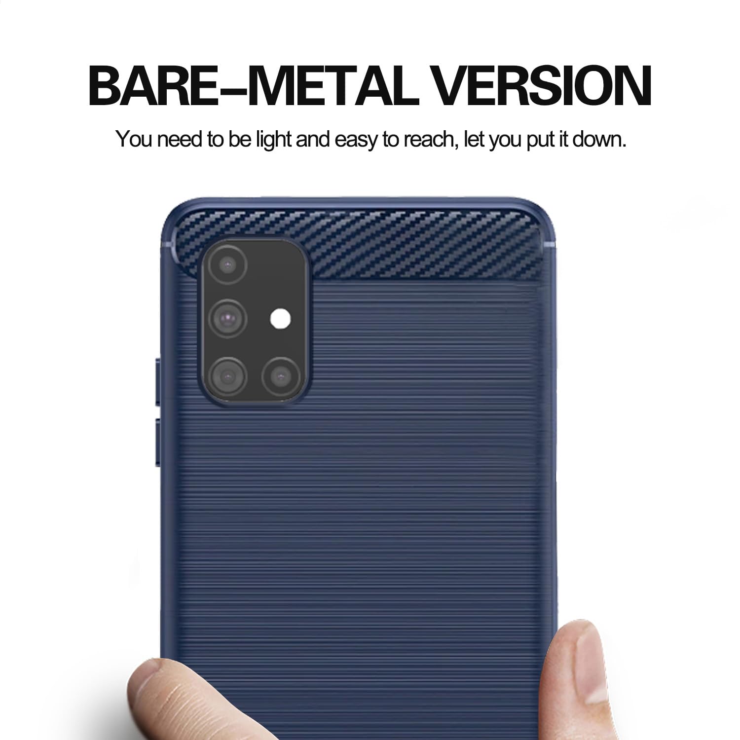 Pikkme Samsung Galaxy M31s Hybrid Carbon Fiber Back Cover | Blue