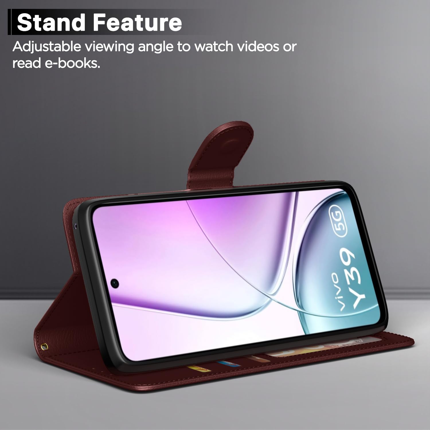 Pikkme Vivo Y39 5G Vintage Flip Cover (Brown)
