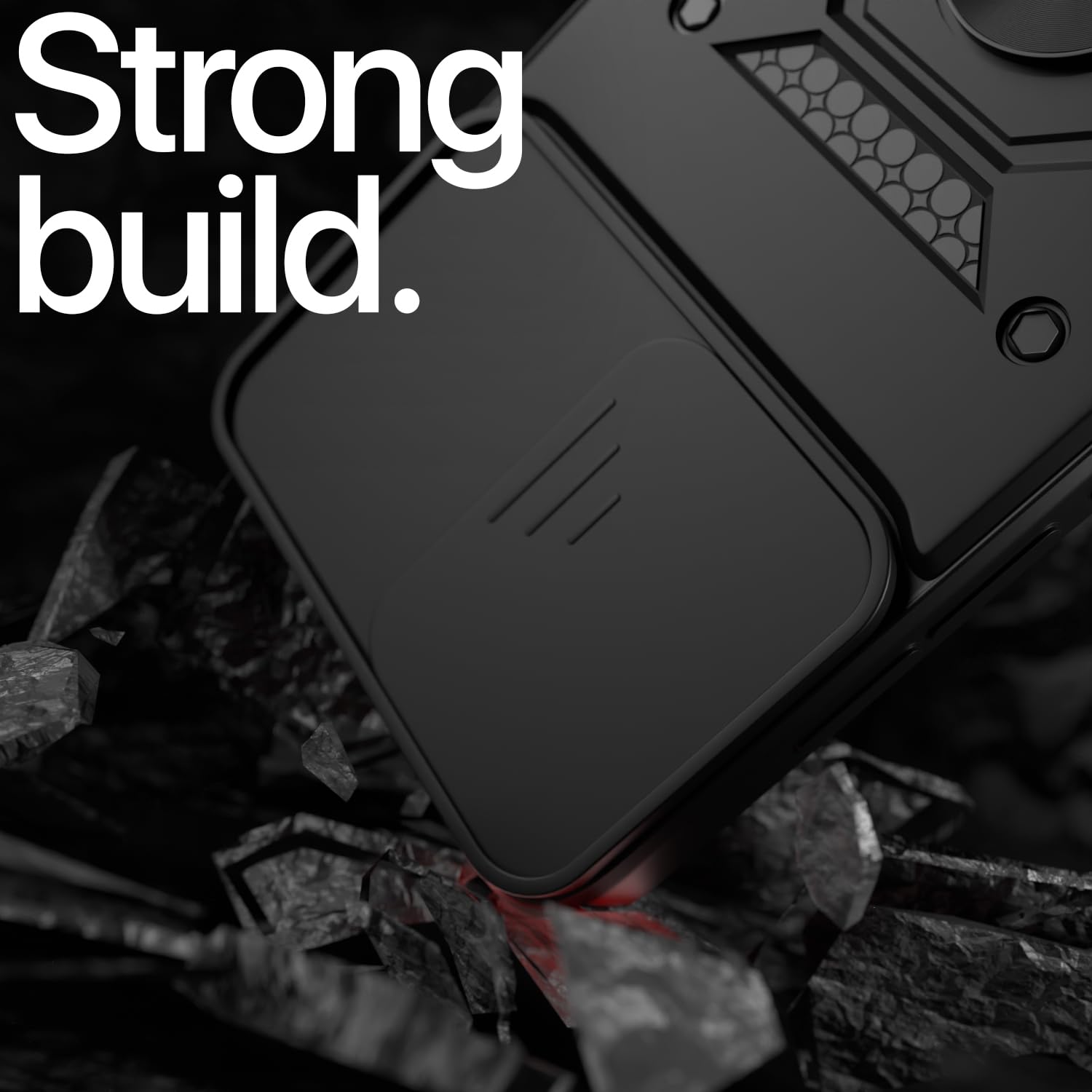 Pikkme Poco F7 5G D10 Tough Armor Back Cover (Black)