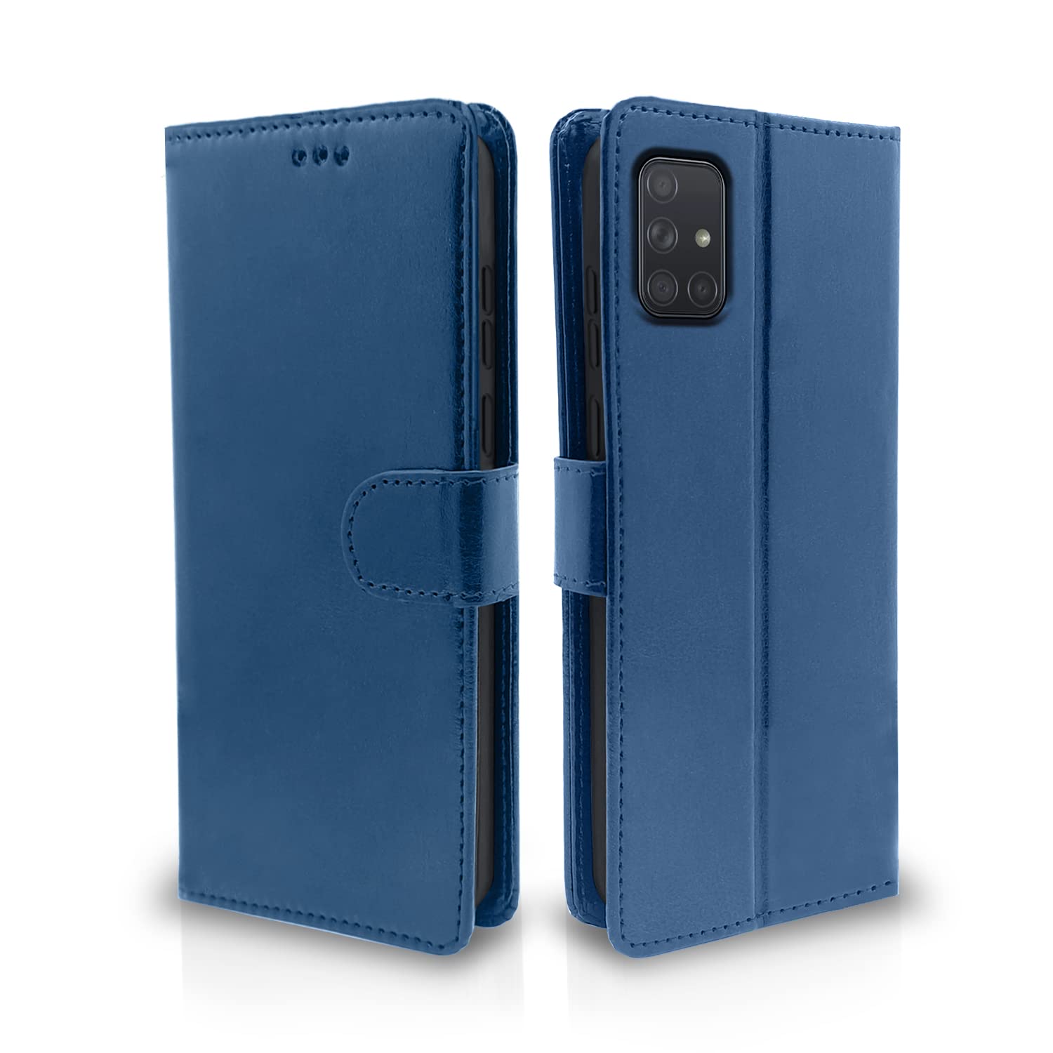 Samsung Galaxy A71 Vintage Flip Cover - Blue