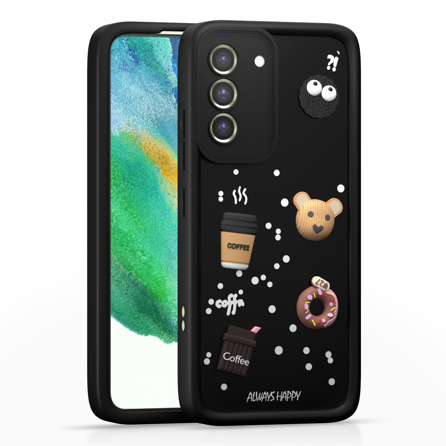 Pikkme sams21fe5g Cute Fun Cartoon 3D Bear Silicone Back Cover - Black