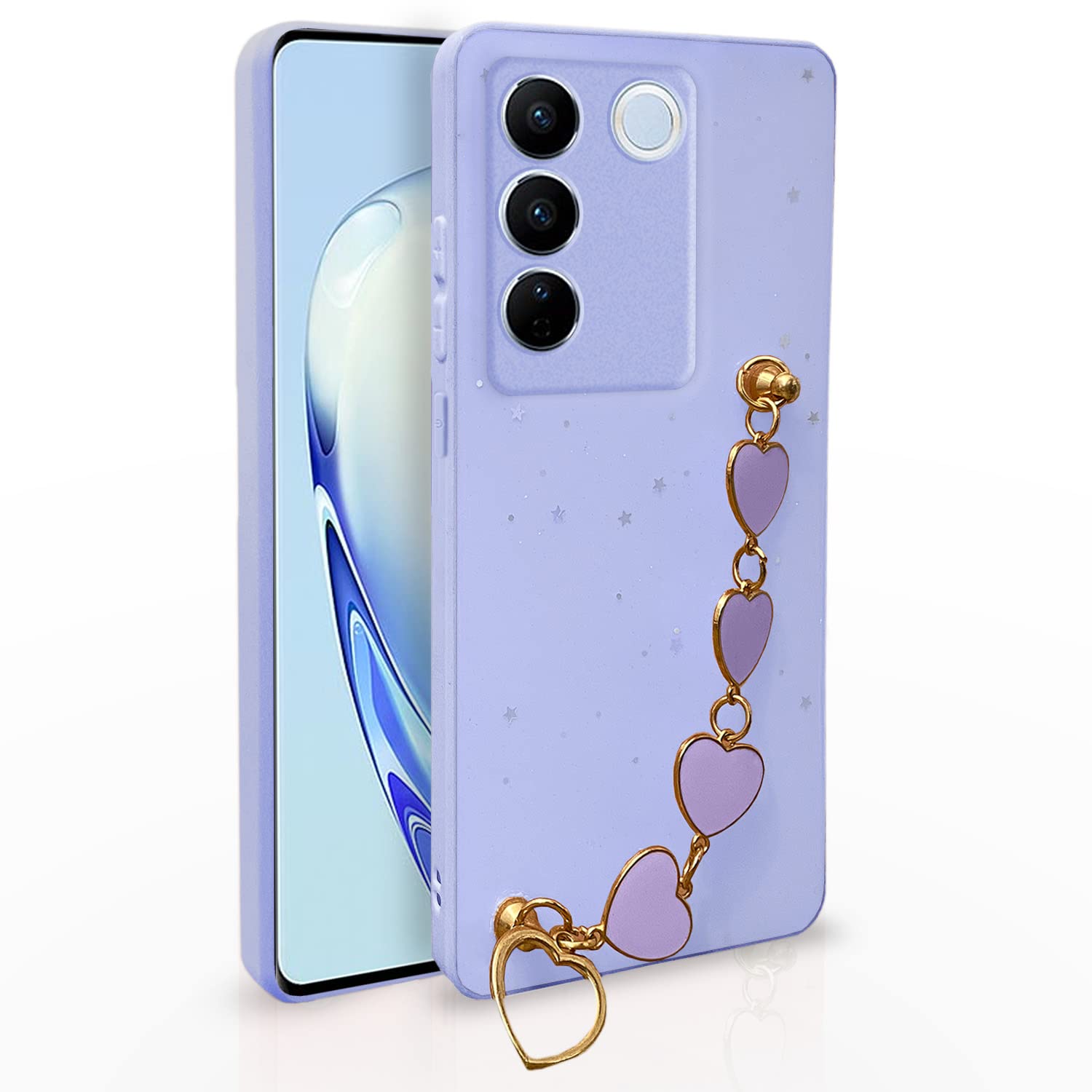 Pikkme purple Chain mobile cover for Vivo V27/V27 Pro 5G