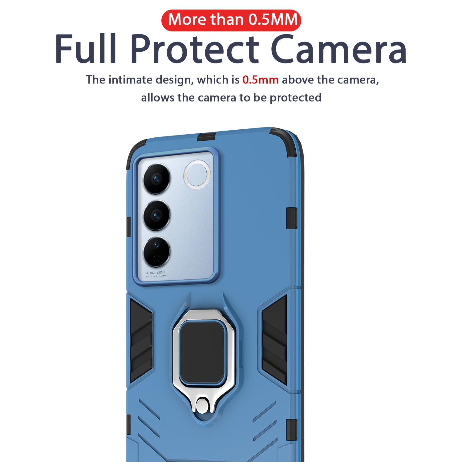 Pikkme Vivo V27 / V27 Pro 5G D5 Tough Armor Back Cover | Blue