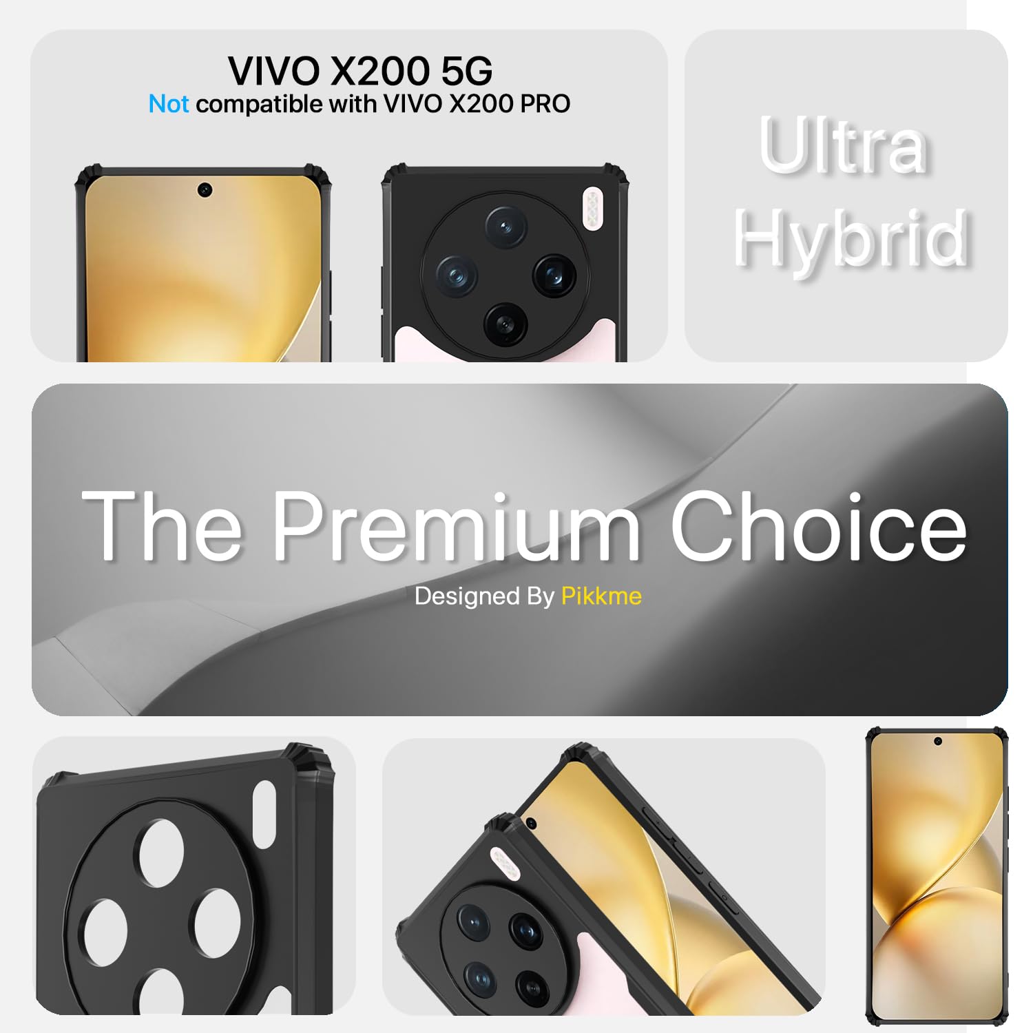 Pikkme Vivo X200 5G Eagle Back Cover (Black)