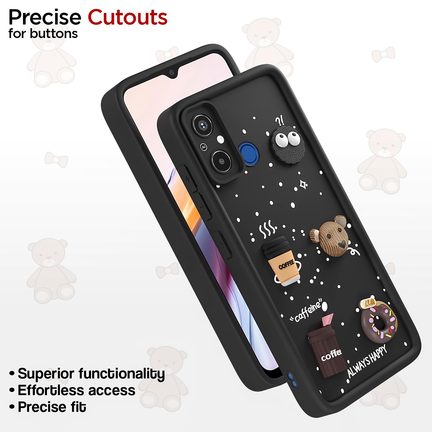 Pikkme Redmi 12C 4G/3D Silicone black back cover – photo 6