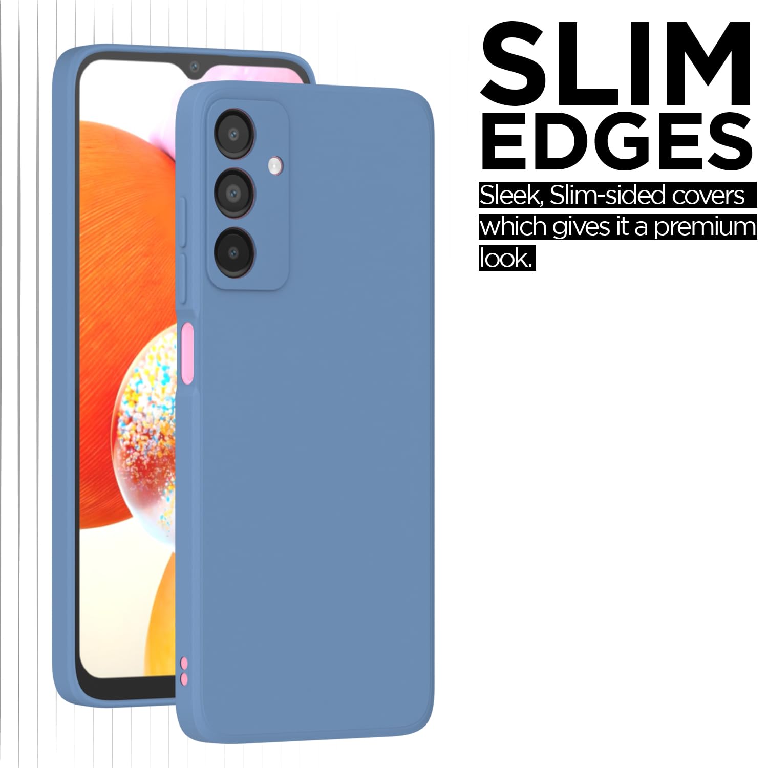 Pikkme Samsung Galaxy A14 4G / A14 5G Soft Matte Silicone Shockproof Case (Aqua Blue)