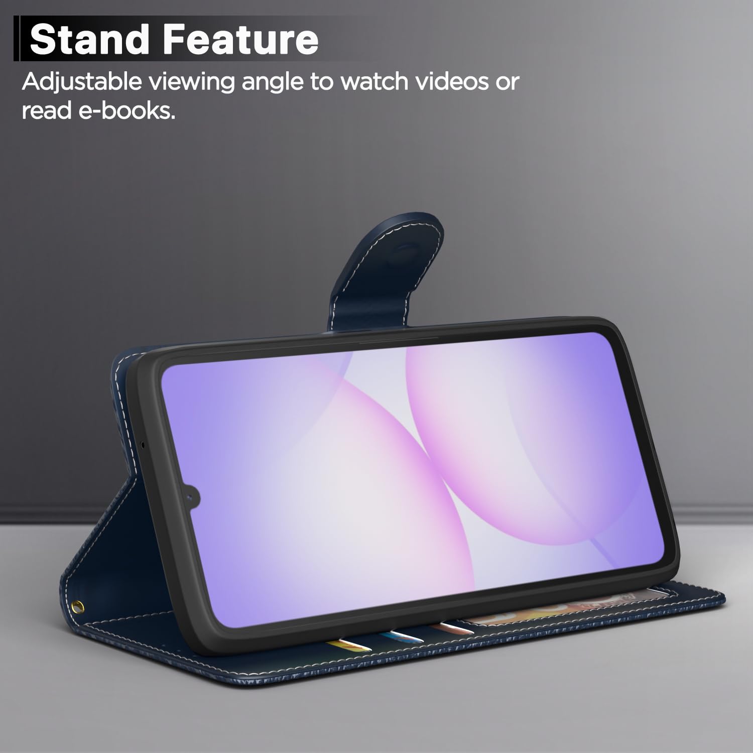 Blue Wallet mobile flip cover for Samsung F70e 5G/M07/M17e/F07/A07/A07 5G – Pikkme – photo 3