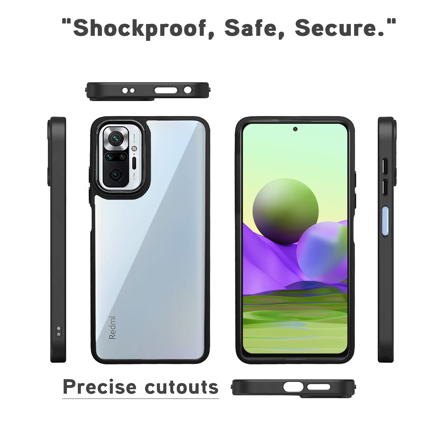 Black phone cover for Redmi Note 10 Pro/Note 10 Pro Max – Pikkme – photo 3