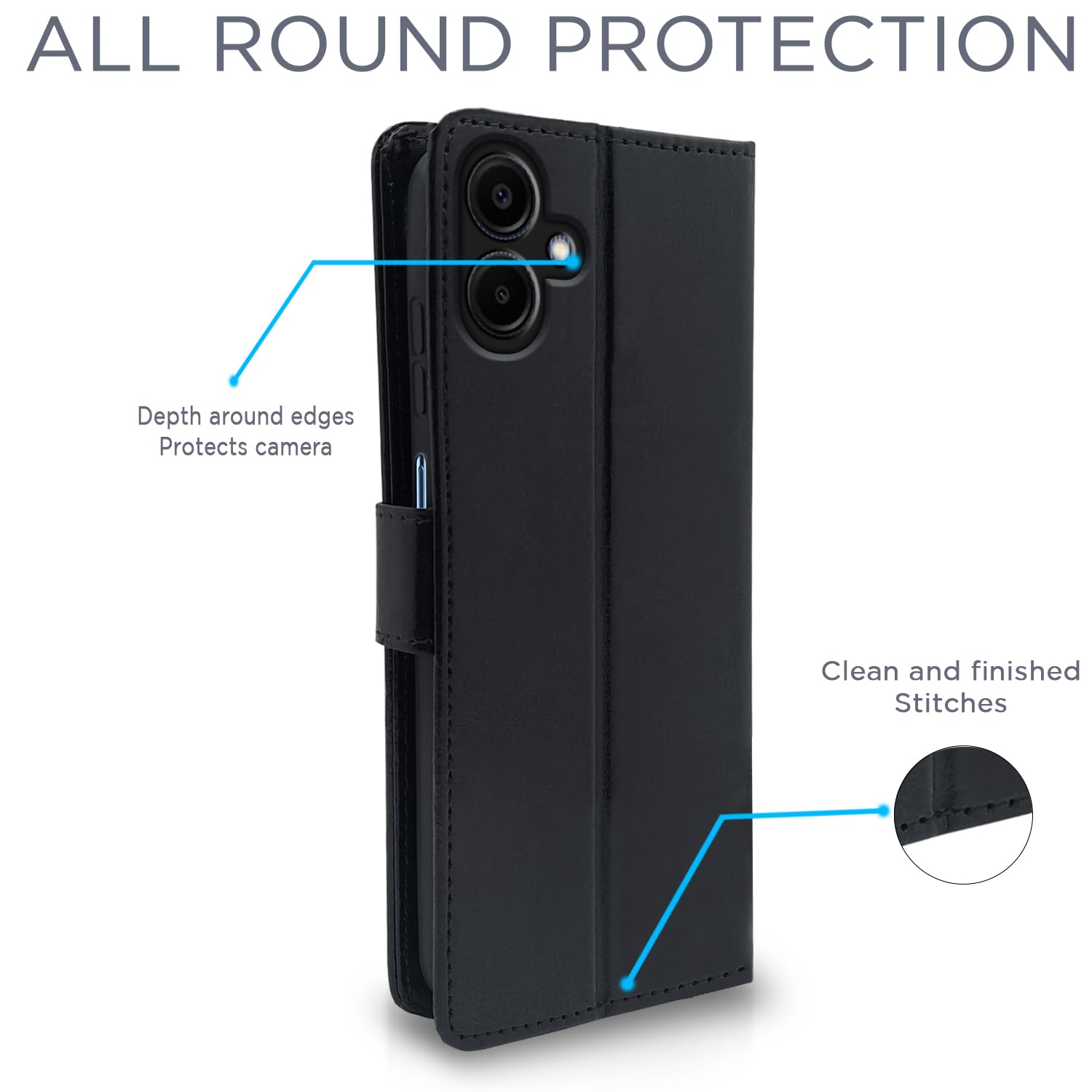 Pikkme black Wallet mobile flip cover for Samsung A06 – photo 4