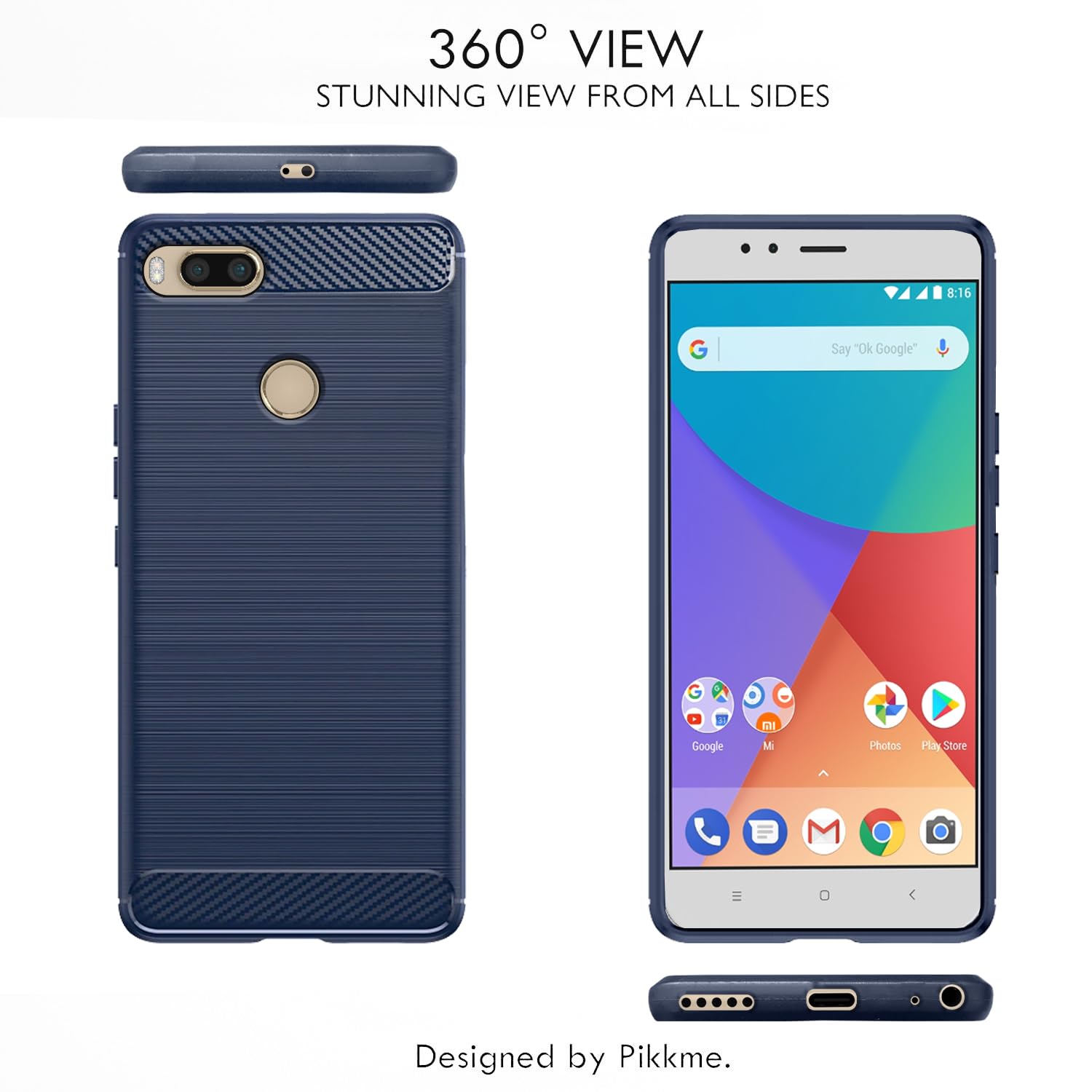 Blue Hybrid phone cover for Mi A1 – Pikkme – photo 3