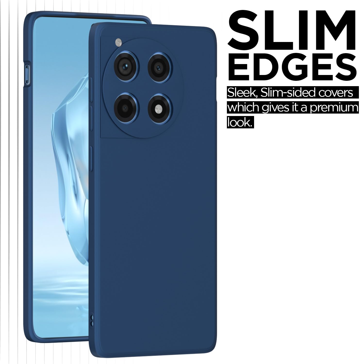 Pikkme OnePlus 12R 5G Liquid Silicone Back Cover | Blue