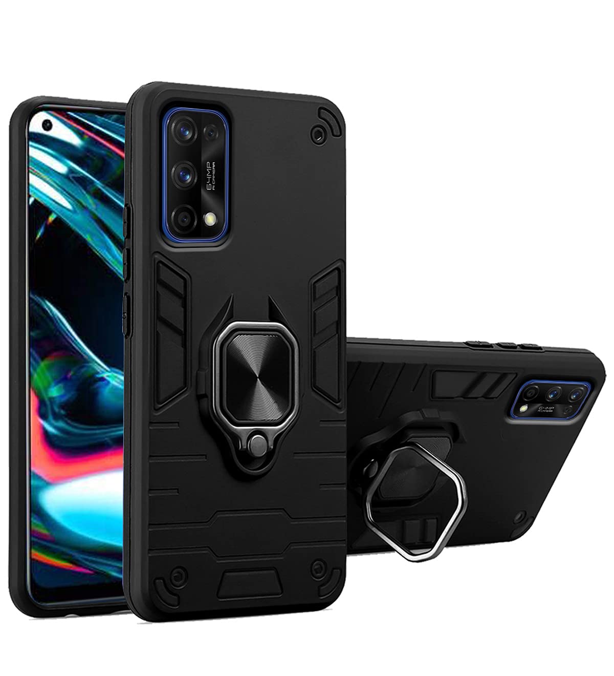 Realme 7 Pro D5 Tough Armor phone cover in black by Pikkme