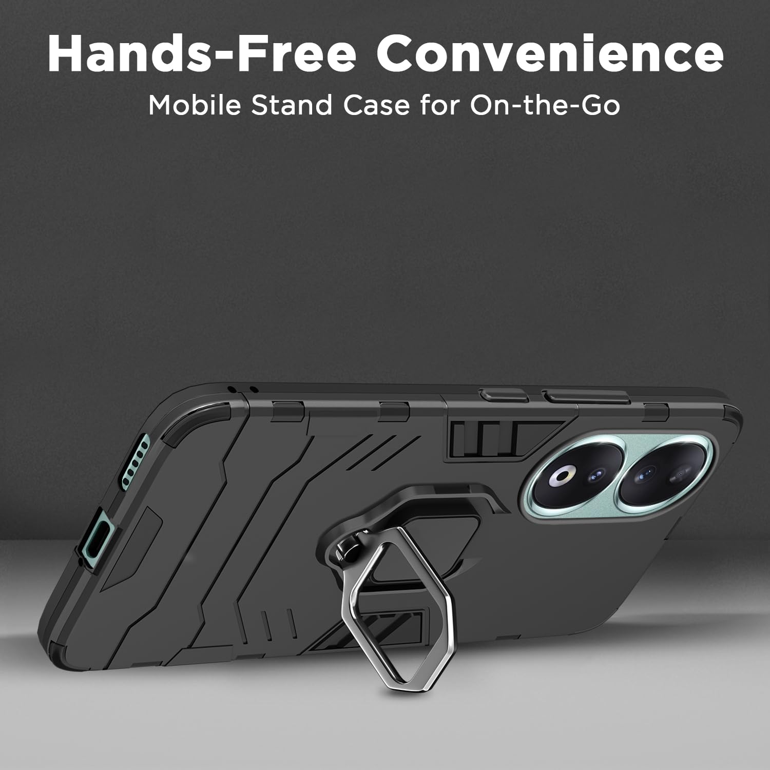 Pikkme Honor 90 5G D5 Tough Armor Back Cover | Black