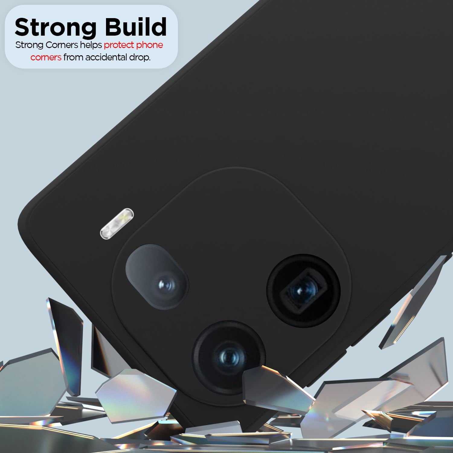 Pikkme IQOO 12 5G Liquid Silicone Back Cover | Black
