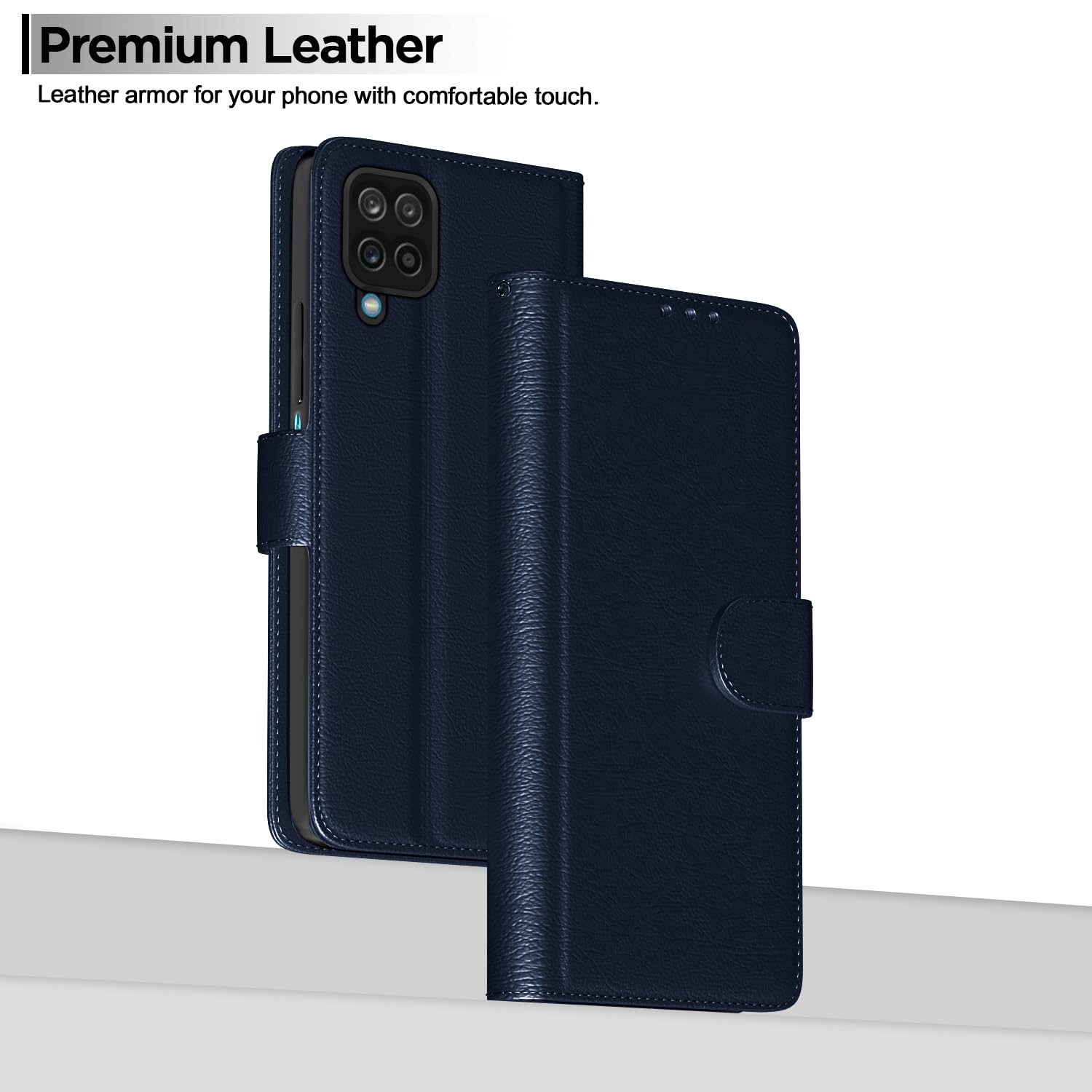 Pikkme Samsung Galaxy M32 4G / M32 Prime / F22 4G Flip Cover (Blue)