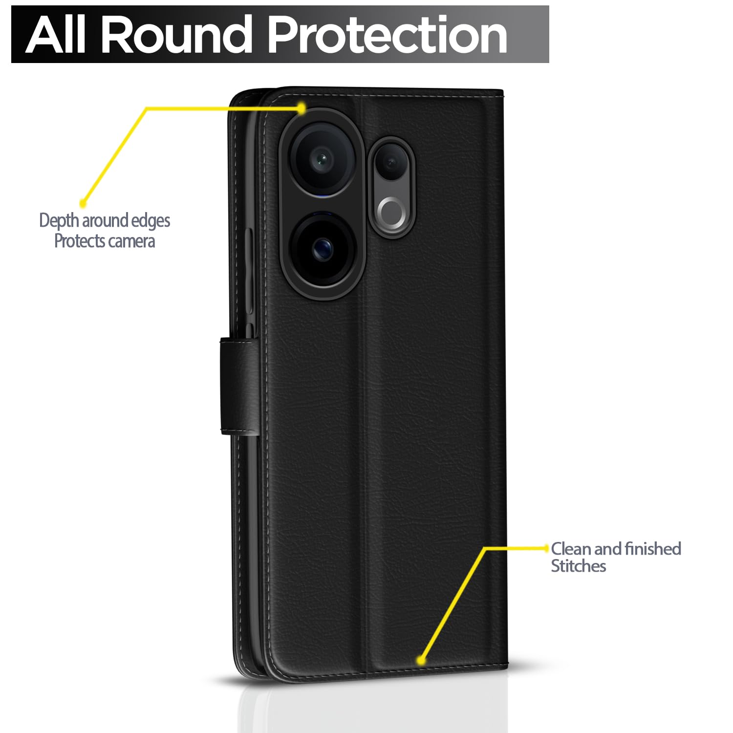 Pikkme Vivo X200 FE 5G black mobile flip cover – photo 4